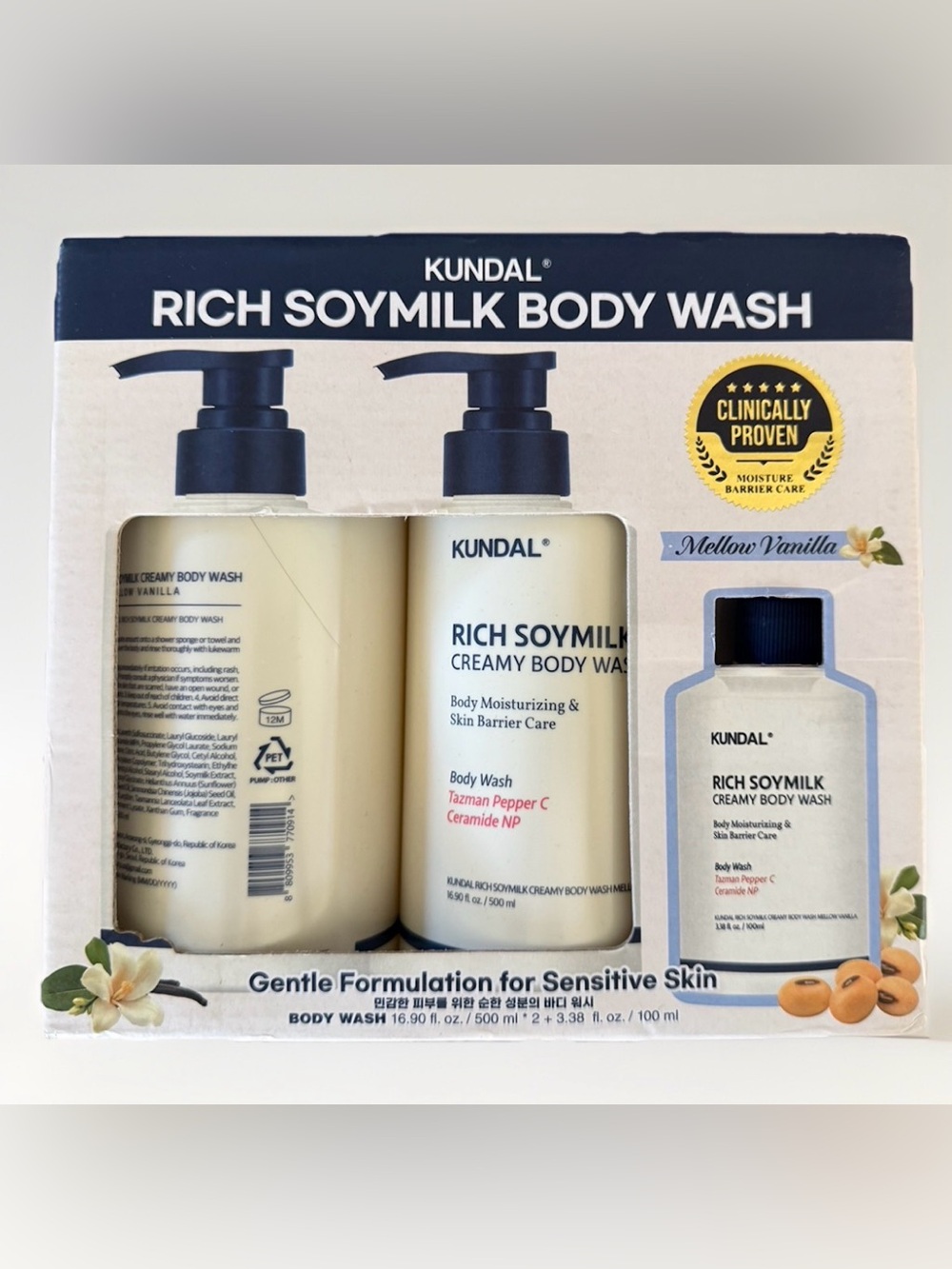 KUNDAL Rich Soymilk Body Wash Set Mellow Vanilla